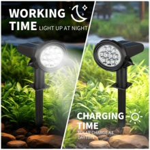 2/1 Pieces Outdoor Solar Spotlight Landscape Lights, Adjustable Auto On/Off Flag Lights, Outdoor IP43 Waterproof Lights Landscape LED Lights Lighting Ground Lights Lawn Lights For Decorative Lighting For Gardens, Swimming Pools, Trees, Ponds And Yards - Ánh sáng màu - Xem 5