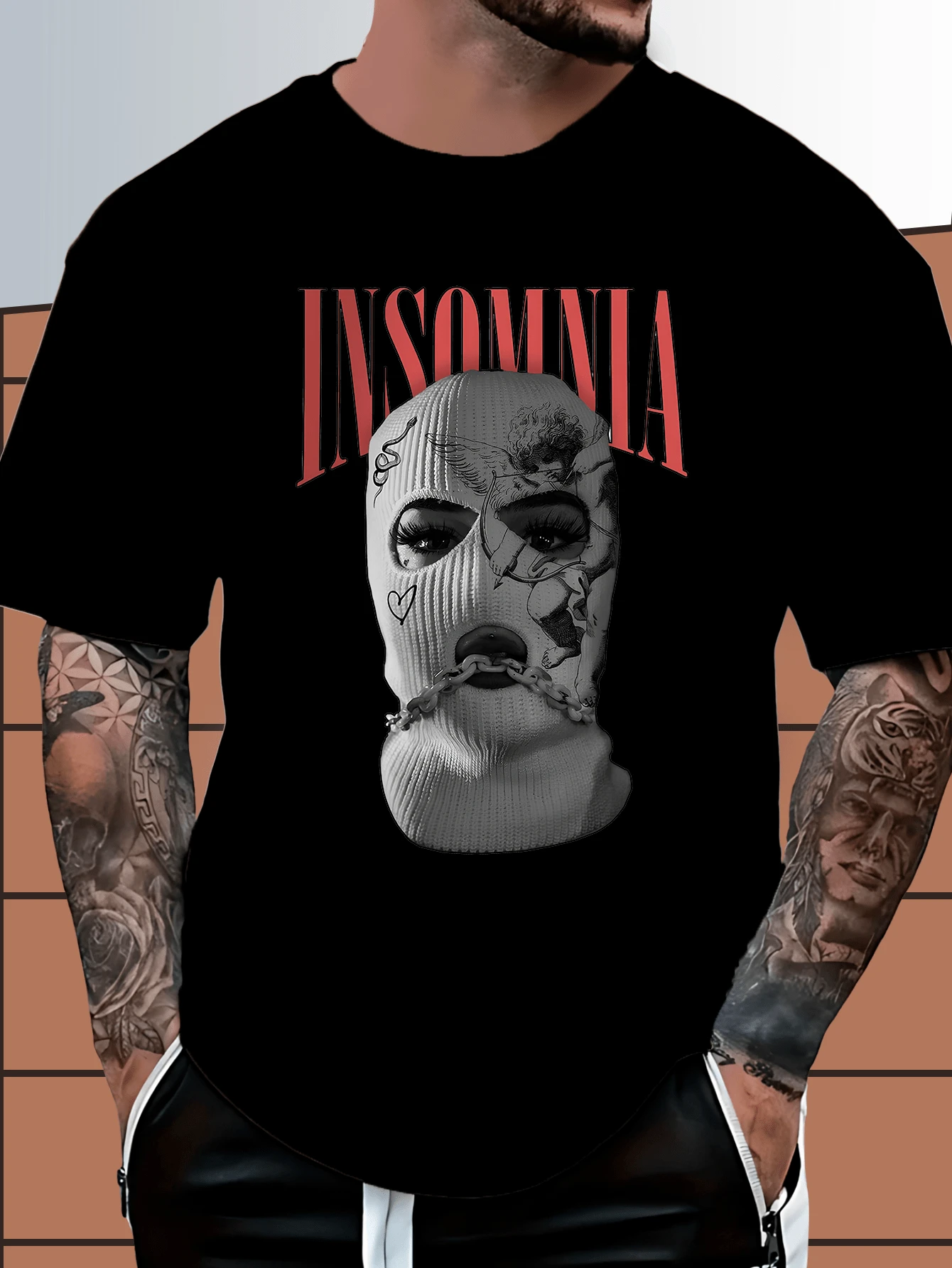 Men T-Shirts - 黑色 - 查看 1