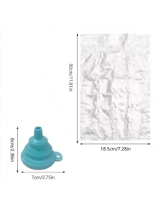 50个一次性冰格袋，24格密封冰袋，家用，夏季百香果冰格模具，带1个漏斗 - 彩色 - 查看 2