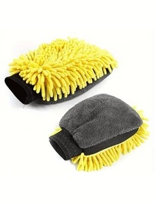 Chenille Car Wash Gloves, High-Quality Anti-Scratch Microfiber, Thickened Cleaning Gloves, Car Waxing Brush