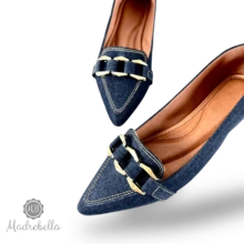 Women's Pointed Toe Talita Jeans Elegant Business Office Buckle Flats - Jeans - 查看 4