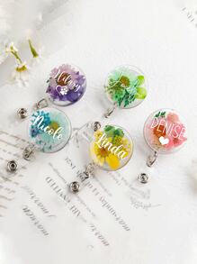 Customized Resin Dried Flower Nursing Badge Reel, Real Flower Badge Scroll, Nursing Gift, Personalized Name Badge Reel, RN Badge Reel Tube, Gift For Nurse, Doctor, Nurse's Day/Thanksgiving Exclusive Gift, A Special Gift For Him