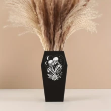 1 Piece, Gothic Style Vase, Bat Pattern Vase. Dried Flowers, Fresh Flowers, Decorative Vases. Modern Home Decor Vases, Suitable For Halloween Home Decor Vases, Wedding Parties, Living Rooms, Offices, Bedrooms, And Home Dining Table Decorations Gifts Birthday Graduation Room Decor Flower Vase Glass Vase