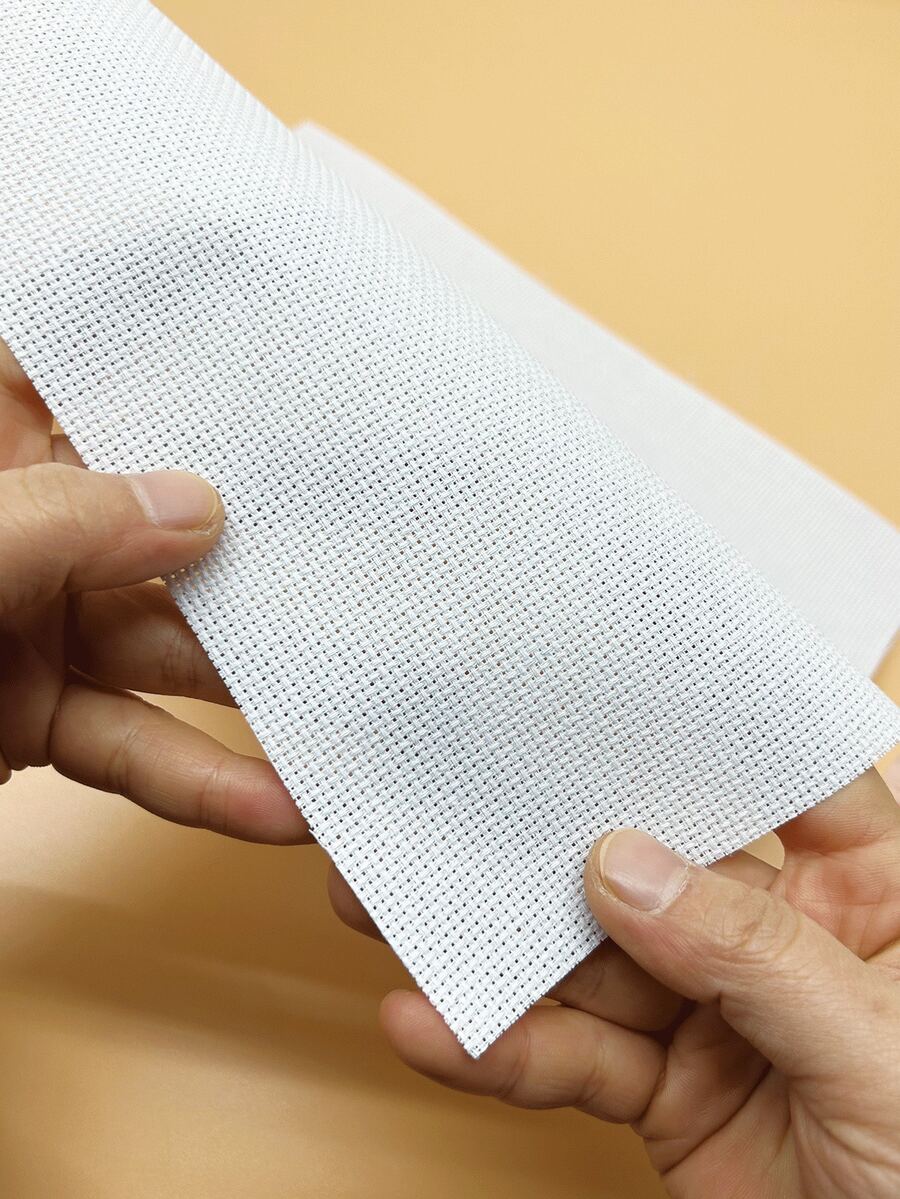 2pcs 14ct White Cross Stitch Fabric, 30*45cm/30*30cm, Suitable For DIY Cross Stitch Handcraft - White - View 1