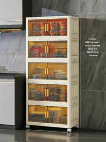 1 件 45 厘米/17.7 英寸宽折叠透明收纳柜，多层设计，方便安装和存放。它是一款收纳柜，可用于存放玩具、零食、衣物、书籍、杂物，以及客厅厨房收纳柜。