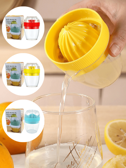طقم عصارة ليمون يدوية ، أدوات مطبخ عصارة برتقال وجريب فروت من البلاستيك مريحة للعصير في كوب
