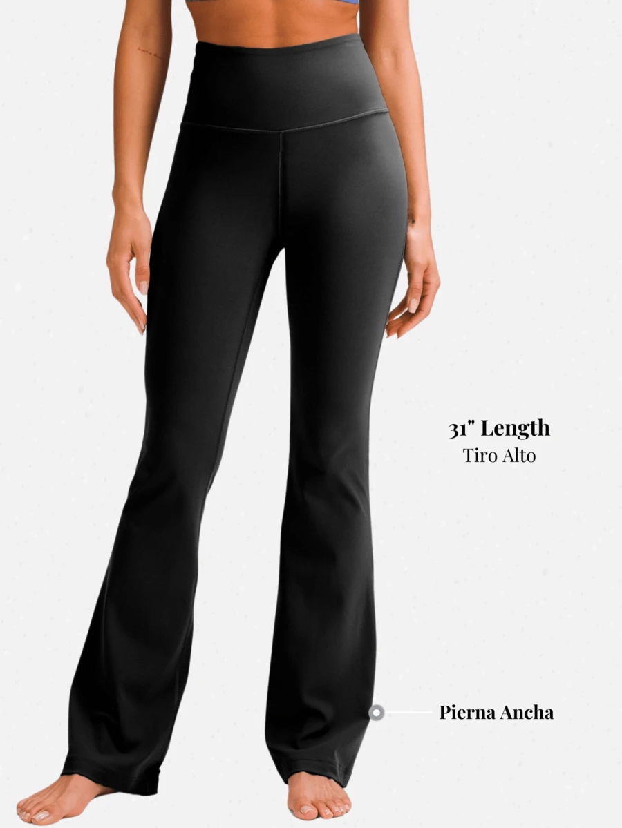 vetega High Waist Flared Leggings - màu đen - Xem 1