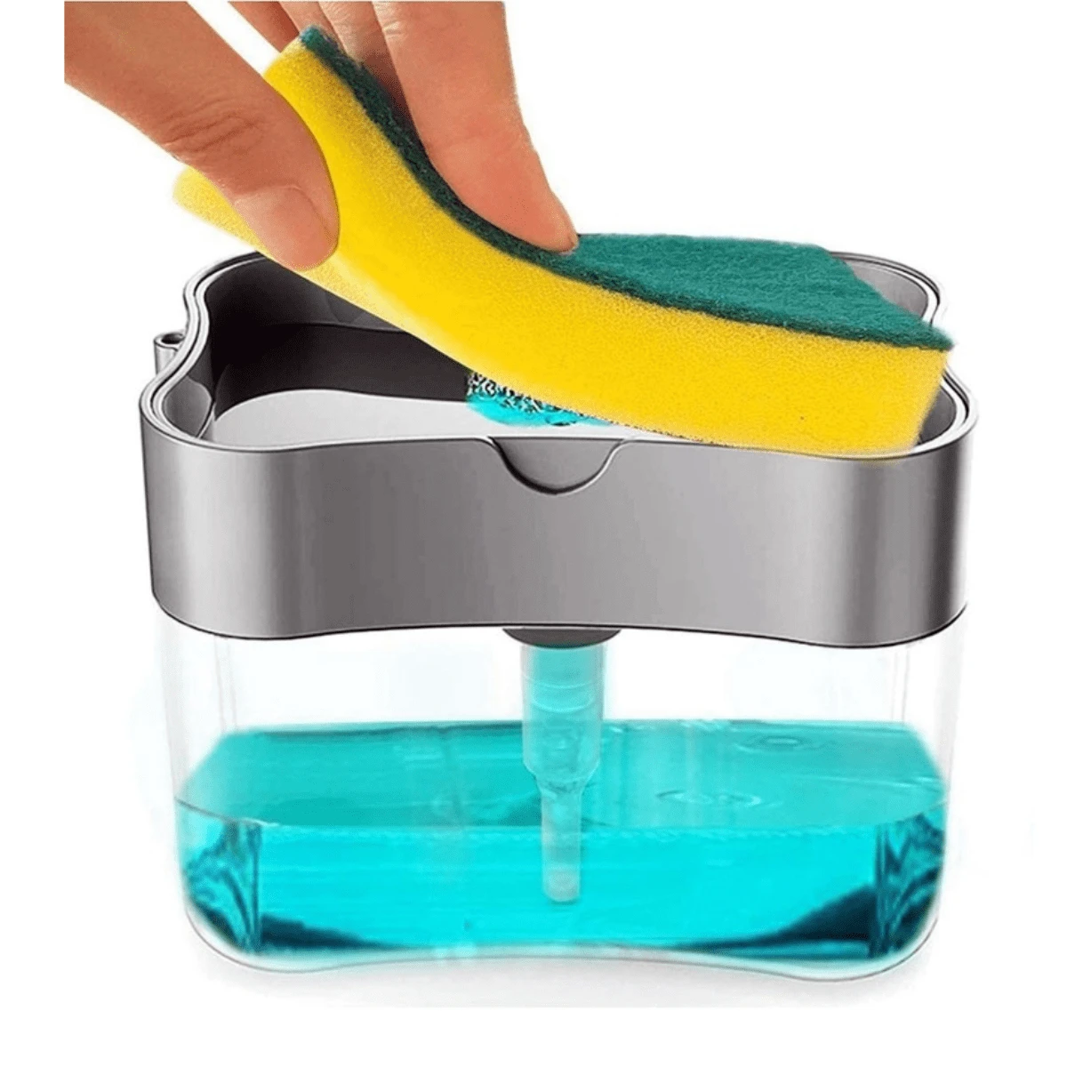 Porta Detergente com Dispenser + Bucha Inclusa 600ml - Cinza - Visão 1