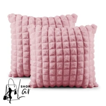 Kit 6 Capas de Almofada Aveludadas em Pelúcia Soft Decorativa com zíper 44x44cm - Rosa - Visão 9