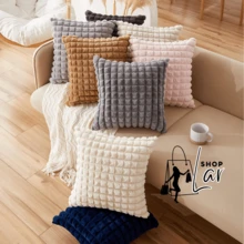 Kit 6 Capas de Almofada Aveludadas em Pelúcia Soft Decorativa com zíper 44x44cm - Rosa - Visão 2