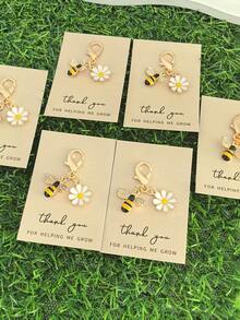 10 móc khóa mini hình ong và hoa cúc dễ thương, thích hợp làm mặt dây chuyền, dây đeo túi xách, trang trí túi xách, thiết kế chủ đề động vật thời trang, món quà lý tưởng cho các dịp lễ, Ngày của Mẹ, Ngày của Cha, tựu trường, tốt nghiệp. - Nhiều màu - Xem 6
