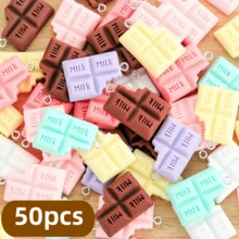 10/30/50/100Pcs Random Mixing Multiple Styles Chocolate Resin Earring Charms Diy Keychain Bracelets Pendant For Jewelry Making - Food - View 10