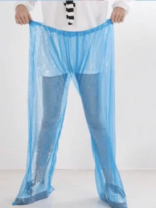 4pcs Unisex Portable Rain Pants, PE Material, Suitable For Outdoor Travel, Adventure And Emergency Use