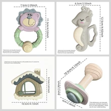 1 套婴儿摇铃玩具，全新动物造型，早教感官摇铃，新生儿必备，婴儿抓握训练，手摇摇铃玩具套装，适合日常玩耍，生日/万圣节/复活节/圣诞节礼物，适合男孩和女孩（部分颜色随机）