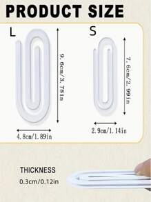 10 Pieces Sublimation Paper Clips Large Size Blank, Acrylic Sublimation Paper Clips Blank, Large And Small Transparent Sublimation Bookmarks DIY Design Thermal Transfer Paper Clips,School Supplies,Back To School