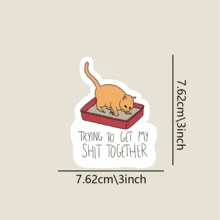 1 Stück "Ich versuche, mich zusammenzureißen" Aufkleber, lustiger Katzenklo Meme wasserfester Vinyl Aufkleber für Laptop, Wasserflasche, Notizbuch, Skateboard, Handy, ästhetischer Humor zur psychischen Gesundheit