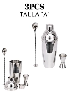 Juego de coctelera y mezclador de acero inoxidable para barman, herramienta de bebidas,Coctelera de acero inoxidable, herramientas para barman, Kit de mezclador de bebidas,Kit de coctelera de 5 uds.,3 uds.,8 uds.,13 uds., - Plateado - Ver 4