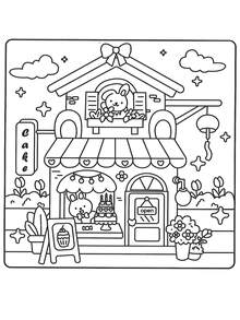1本 COZY FRIENDS 舒適塗色書 [可愛] 兒童塗鴉繪畫書，以可愛生物為主題的繪畫書，蒙特梭利繪畫玩具，創意禮物，易於塗色，附線條，植物主題塗色書，適合成人 - 彩色 - 查看 5