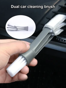 Gray Narrow Gap Brush, Dual-Ended Car Air Conditioner Vent Cleaner, Instrument Panel Cleaning Brush, Small Brush,Car Accessories