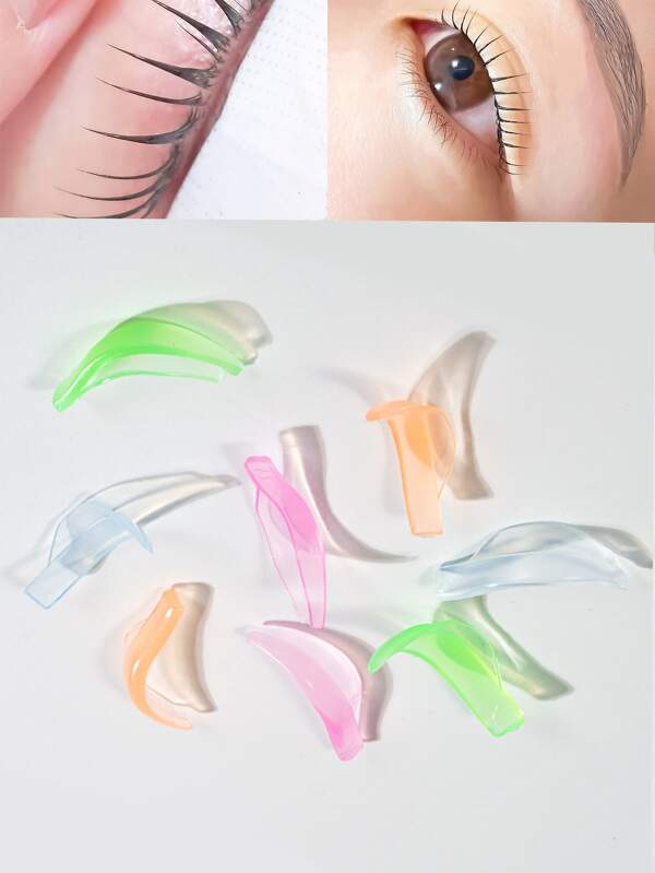 4pcs Reusable Eyelash Lift Kit, Includes Eyelash Perm Pads, Silicone Eyelash Curler, Applicator, Eyelash Tools, Eyelash Perm Solution, Eyelash Curler, Makeup Beauty Tools