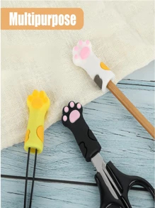 6 Stücke Stichstopper, Häkelnadel-Schützer, bunte Stricknadel-Spitzen-Saver, Katzenpfoten Stricknadel-Spitzen & Umarmungen, Nähhandwerks-Zubehör, können auch als süße Katzenpfoten-Silikon-Bleistiftspitzen, Cartoon-Stiftspitzen-Schützer, weiche Bleistiftspitzen-Abdeckungen, Anti-Schmutz-Büromaterial, tragbare Taschenstift-Clips, Zufallsfarbe, für Schulmaterial, Rückkehr zur Schule verwendet werden