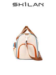 SHILAN A Set Of Fashionable And Casual Campus Style Travel Luggage, Lightweight, Foldable, Large Capacity, Front Multi Pocket Design With Contrasting Colors, And Equipped With Dry Wet Separation Straps And Item Straps. It Can Be Carried On One Shoulder Or Cross Body, And Can Also Be Equipped With A Portable Suitcase For Use. More Suitable For Students Facing The Start Of School.