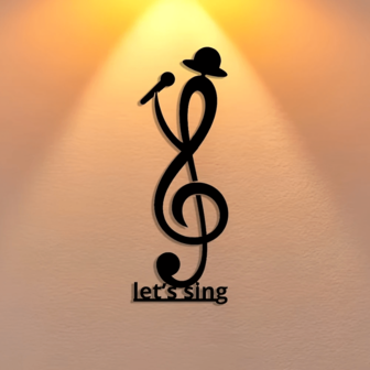 1pc Abstract Music Note & Singing Logo Metal Plaque, Elegant Artistic Design Decoration For Office, Home Living Room, Bedroom, Patio, Kitchen, Garden Wall, Cafe, Music Hall, Bar, Countryside Farmhouse, Perfect Gift For Music Lovers, Reusable