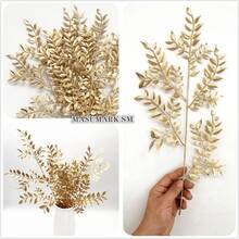 1/3/6PCS Artificial 54cm Plants With Golden Melon Seed-Shaped Plants,Fake Leaf With Eucalyptus For Wall,Living Room,Bedroom,Wedding,Party Decor,Desk Stuffing.Home,Desk Decor,Kitchen,Wedding,Table,Centerpieces,Office,Garden,Outdoor,House,Patio Decor,Spring, Summer, Autumn And Winter Decoration - Gold - View 5