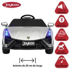 Joykoo Montable eléctrico para niños carro deportivo bluetooth luz LED control remoto 12v vehículo juguete infantil recargable auto moderno de aprendizaje - Gris - Ver 3