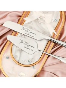 1/2pcs Piece Custom Iron Handle Wedding Cake Cutting Set, Personalized Stainless Steel Cake Knife, Custom Bread Knife, Dessert Cutting Service Set, Wedding Gifts, Anniversary, Birthday, Party, Commemorative Gifts