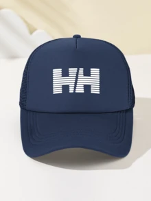 1 件女式 HH 字母印花网眼棒球帽，透气户外运动度假露营钓鱼卡车司机帽，时尚百搭可调节礼物，节日礼物 - A - 查看 8