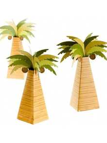 5/10/15/20/25个装夏威夷椰子树造型礼盒 - 异域热带风情派对礼品 - 营造节日氛围，适用于圣诞节、万圣节、节日、感恩节等场合的礼品包装 - 彩色 - 查看 3