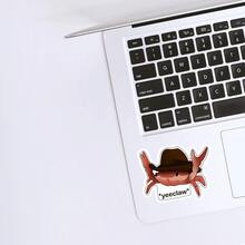 1 件 Yeeclaw 贴纸，可爱牛仔螃蟹表情包防水乙烯基贴花，适用于笔记本电脑、水瓶、笔记本、滑板、手机、美观有趣的西部动物，适用于学校用品，返校 - 彩色 - 查看 4