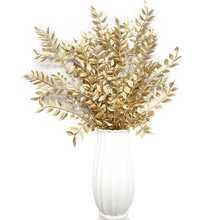 1/3/6PCS Artificial 54cm Plants With Golden Melon Seed-Shaped Plants,Fake Leaf With Eucalyptus For Wall,Living Room,Bedroom,Wedding,Party Decor,Desk Stuffing.Home,Desk Decor,Kitchen,Wedding,Table,Centerpieces,Office,Garden,Outdoor,House,Patio Decor,Spring, Summer, Autumn And Winter Decoration - Gold - View 2