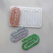 Molde de silicona para hacer marcapáginas de clips de papel con gotas de pegamento/Molde de espejo de marcapáginas de clips de papel para colada de resina, kit de manualidades DIY