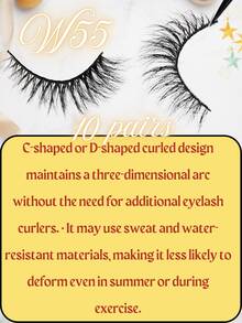 10 pares de cílios postiços de vison luxuosos e altamente avaliados - Cílios postiços Dramatic Stage, volumosos e com aparência natural, cílios extra grossos com curvatura em C de 0,07 mm, cílios estilo olho de gato 3D feitos à mão de 7 a 16 mm, efeito de volume dramático, fáceis de usar, adequados para iniciantes, maquiagem indispensável para presente de Halloween, Natal e Ano Novo. Cílios postiços, cílios, cílios postiços - Cílios naturais - Ver 7