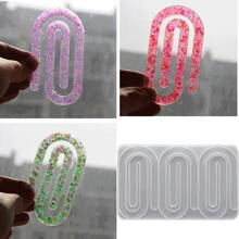 Molde de silicona para hacer marcapáginas de clips de papel con gotas de pegamento/Molde de espejo de marcapáginas de clips de papel para colada de resina, kit de manualidades DIY