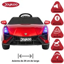 Joykoo MONTABLE ELÉCTRICO DEPORTIVO CON LUCES LED Este Montable Electrico para Niños Carro Deportivo Bluetooth Luz Led Control Remoto 12v divertido interiores exteriores niños - Rojo - Ver 3