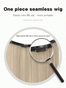 1pc Approx. 20 Inch Long Straight Synthetic Clip-In Hair Extensions, 4pieces/Set, Color-Dyed Natural Looking Braids Hair Piece For Women - Multicolor - View 9