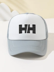 1 件女式 HH 字母印花网眼棒球帽，透气户外运动度假露营钓鱼卡车司机帽，时尚百搭可调节礼物，节日礼物 - A - 查看 12