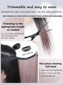 1pc Approx. 20 Inch Long Straight Synthetic Clip-In Hair Extensions, 4pieces/Set, Color-Dyed Natural Looking Braids Hair Piece For Women - Multicolor - View 11