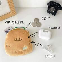 Cute Smiling Yellow Sweet Potato Coin Purse, Cartoon Sunshine Sweet Potato Plush Pouch - Yellow - View 7