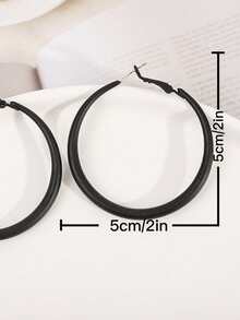 1 Pair Candy Shaped Earrings, Suitable For Everyday Wear - Black - View 3
