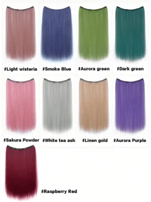 20inch One Piece 4 Card Wig Piece Multicolor Party Bright Vivid For Long Straight Hair Synthetic Color Wig Music Festival Halloween Party
