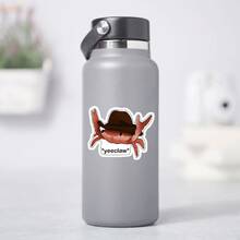 1 件 Yeeclaw 贴纸，可爱牛仔螃蟹表情包防水乙烯基贴花，适用于笔记本电脑、水瓶、笔记本、滑板、手机、美观有趣的西部动物，适用于学校用品，返校 - 彩色 - 查看 6