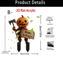 Halloween Skeleton Decor Series - 2D Acrylic Outdoor Garden Party, Holiday Ornaments