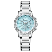 1 Stück Damen Uhr mit Kristall-verziertem 3-Zifferblatt, elegant-Lässig, geeignet für den Alltag, Veranstaltungen, Arbeit, Muttertagsgeschenk, LA559