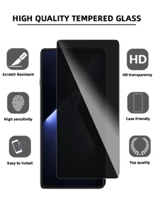 5 piezas Protector de pantalla de vidrio templado antiespía para teléfonos de transición, cobertura completa, fácil instalación, anti-pinchazos, sin burbujas, resistente a arañazos y roturas, adecuado para cumpleaños/familia/amigos/novio/rlrlfriend