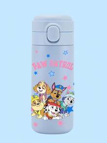 Paw Patrol 1 pieza Taza grande de 420ml/14.81oz con Paw Patrol, color rosa y azul, con pajita y tapa, apta para deportes, viajes, trabajo y uso en exteriores durante todo el año (algunas partes pueden ser aleatorias)