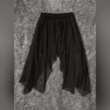 Falda Asimétrica mesh stresh con forro - Negro - Ver 4